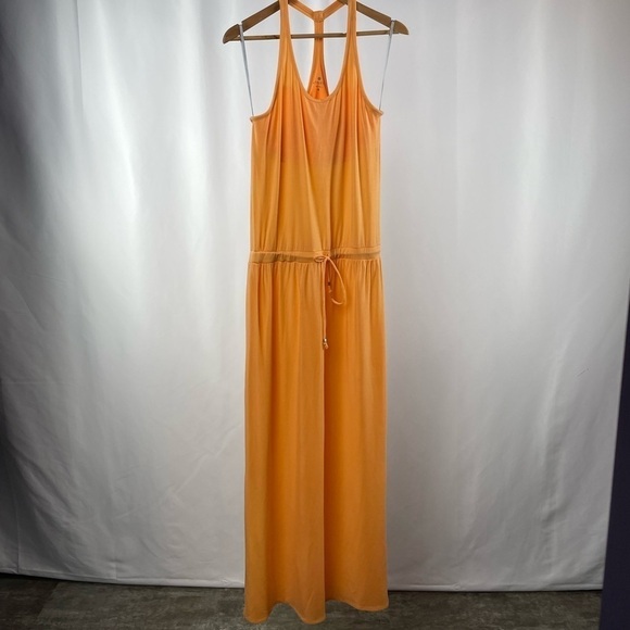 Athleta Cressida Silk Blend Racerback Maxi Dress in Orange Size Medium‎ - Picture 3 of 9